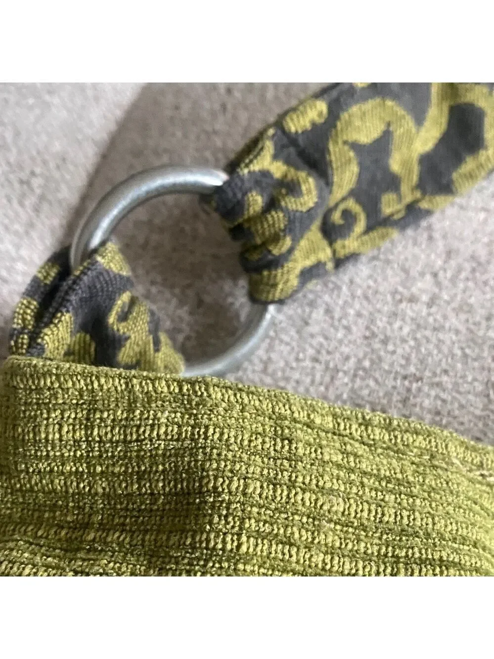 Madison Olive Gray Patterned Hobo Bag Boho Chic Slouchy Shoulder Bag